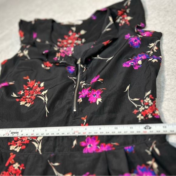 Magazine Black Floral Ruffled Dress Extra Small - Picture 7 of 12